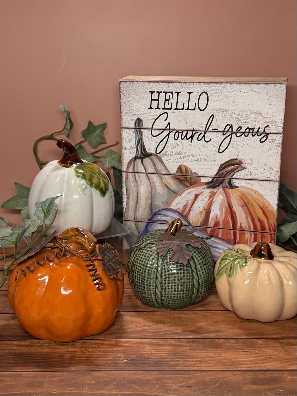 5-piece Fall Farmhouse Autumn Pumpkin Decor